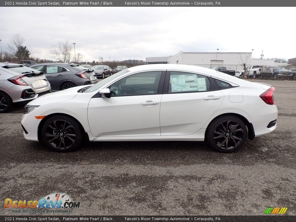 2021 Honda Civic Sport Sedan Platinum White Pearl / Black Photo #3