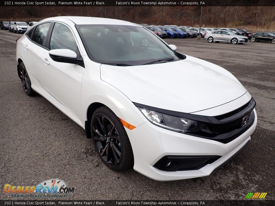 2021 Honda Civic Sport Sedan Platinum White Pearl / Black Photo #7