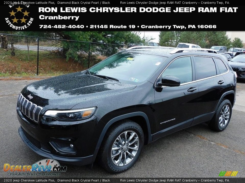 2020 Jeep Cherokee Latitude Plus Diamond Black Crystal Pearl / Black Photo #1