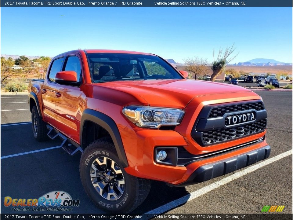 2017 Toyota Tacoma TRD Sport Double Cab Inferno Orange / TRD Graphite Photo #2