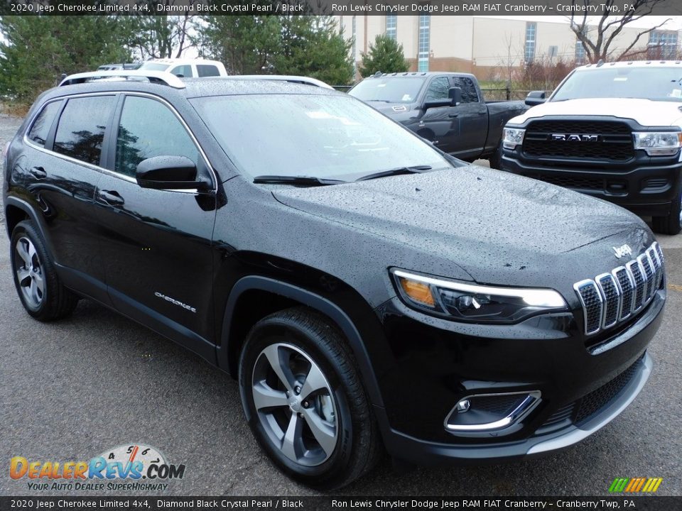 2020 Jeep Cherokee Limited 4x4 Diamond Black Crystal Pearl / Black Photo #3