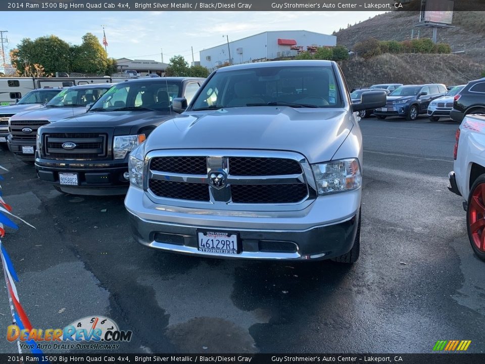 2014 Ram 1500 Big Horn Quad Cab 4x4 Bright Silver Metallic / Black/Diesel Gray Photo #1