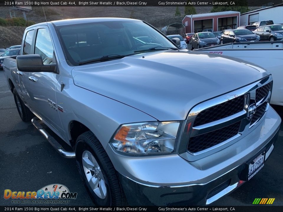 2014 Ram 1500 Big Horn Quad Cab 4x4 Bright Silver Metallic / Black/Diesel Gray Photo #3