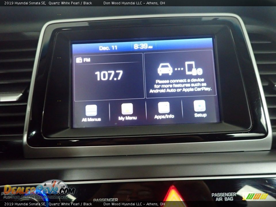 2019 Hyundai Sonata SE Quartz White Pearl / Black Photo #29