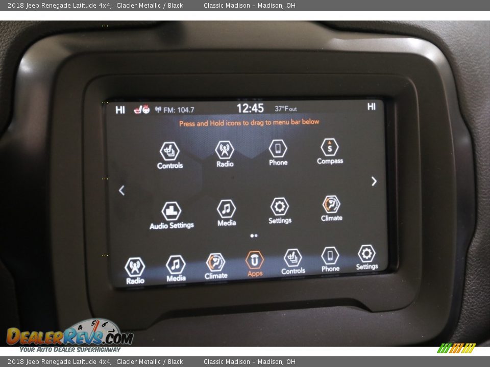 2018 Jeep Renegade Latitude 4x4 Glacier Metallic / Black Photo #12