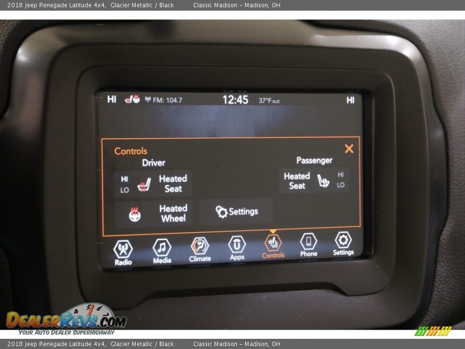 2018 Jeep Renegade Latitude 4x4 Glacier Metallic / Black Photo #14