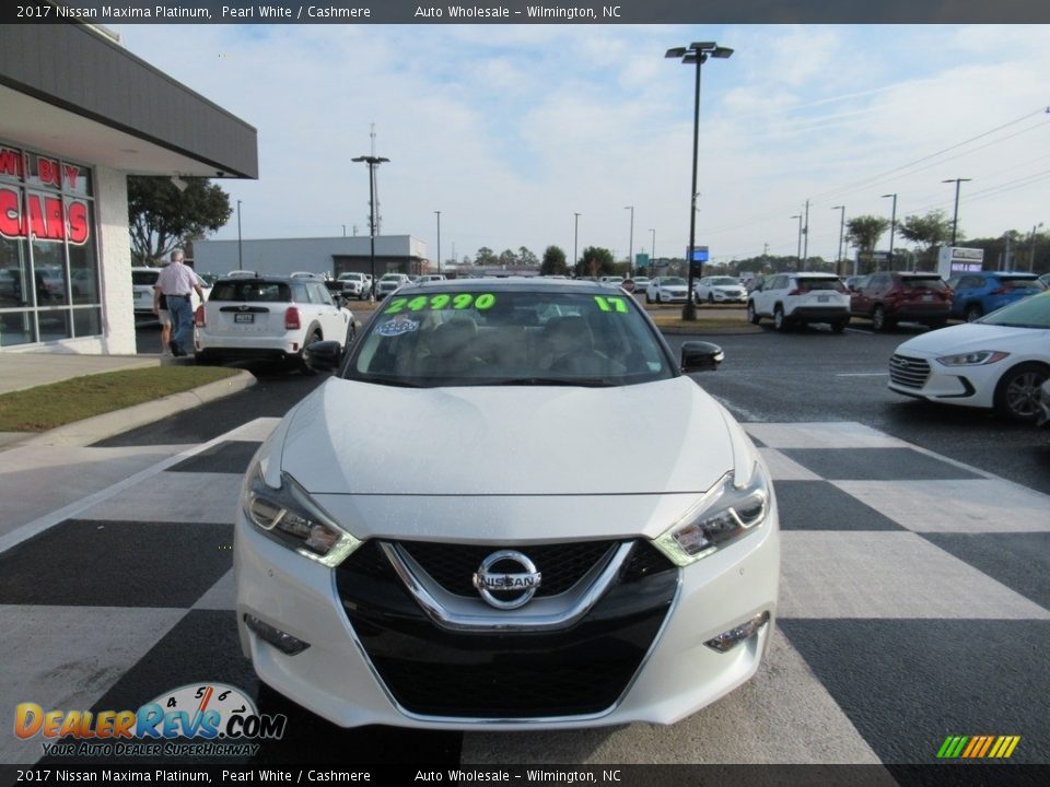 2017 Nissan Maxima Platinum Pearl White / Cashmere Photo #2