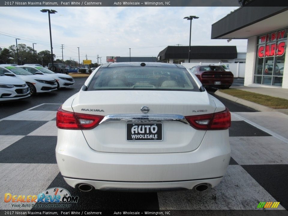 2017 Nissan Maxima Platinum Pearl White / Cashmere Photo #4