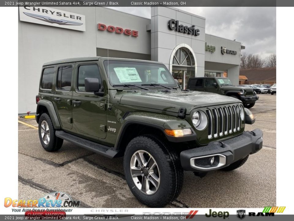 2021 Jeep Wrangler Unlimited Sahara 4x4 Sarge Green / Black Photo #1