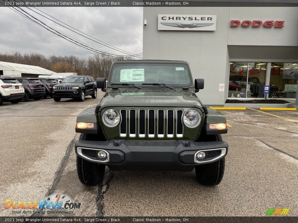 2021 Jeep Wrangler Unlimited Sahara 4x4 Sarge Green / Black Photo #7