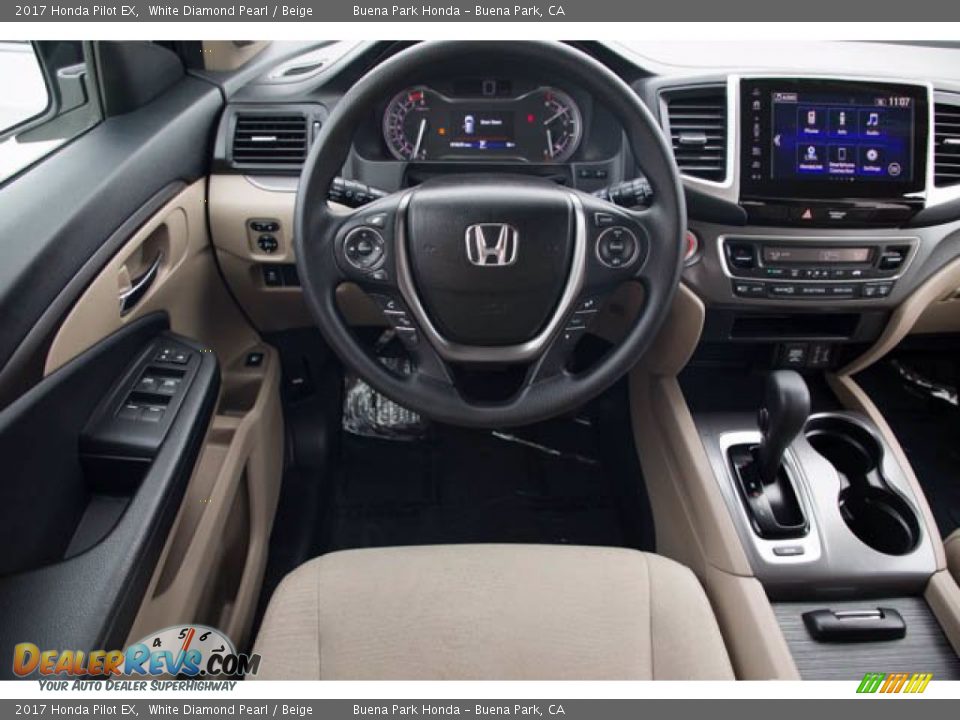 2017 Honda Pilot EX White Diamond Pearl / Beige Photo #5