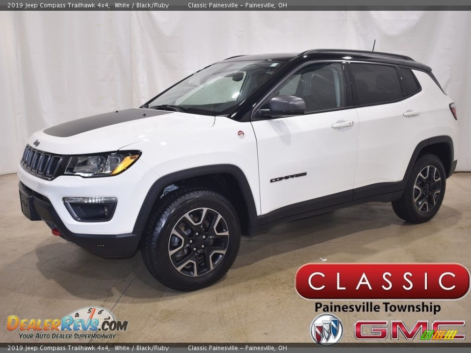 2019 Jeep Compass Trailhawk 4x4 White / Black/Ruby Photo #1