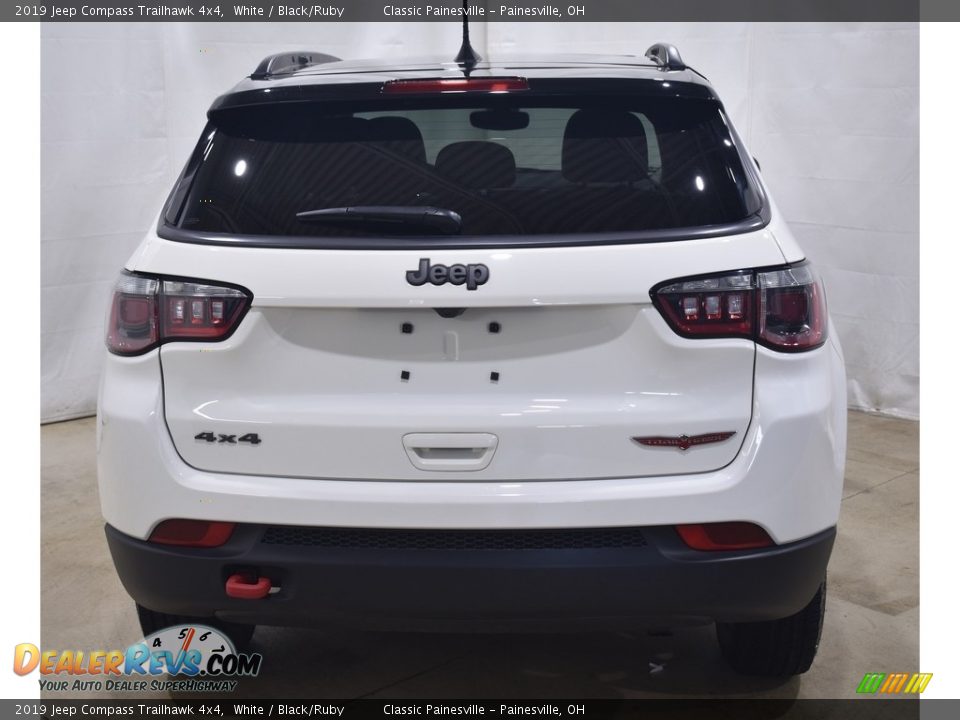 2019 Jeep Compass Trailhawk 4x4 White / Black/Ruby Photo #3