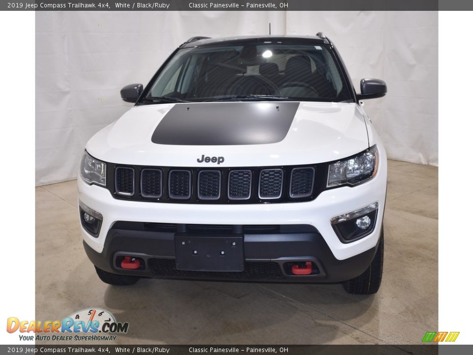 2019 Jeep Compass Trailhawk 4x4 White / Black/Ruby Photo #4