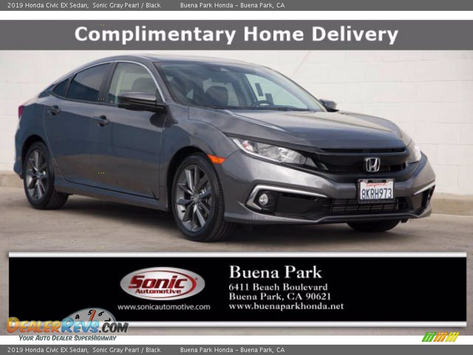 2019 Honda Civic EX Sedan Sonic Gray Pearl / Black Photo #1