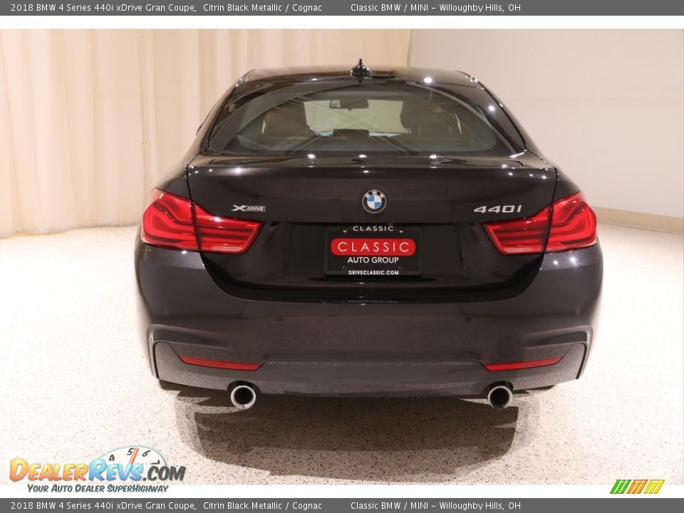 2018 BMW 4 Series 440i xDrive Gran Coupe Citrin Black Metallic / Cognac Photo #24