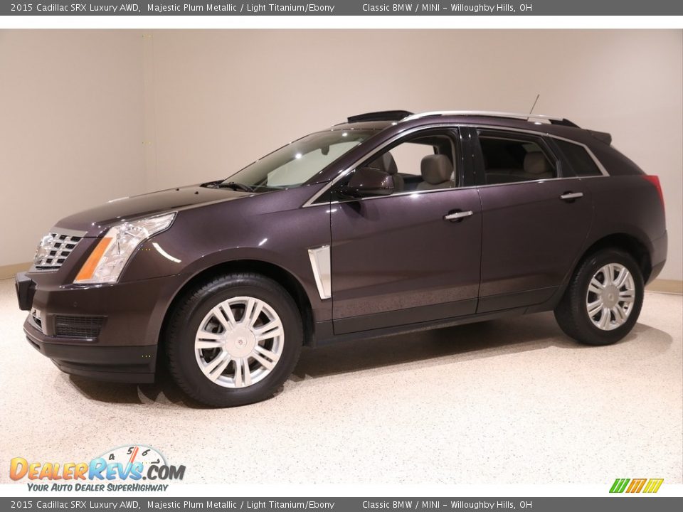 2015 Cadillac SRX Luxury AWD Majestic Plum Metallic / Light Titanium/Ebony Photo #3