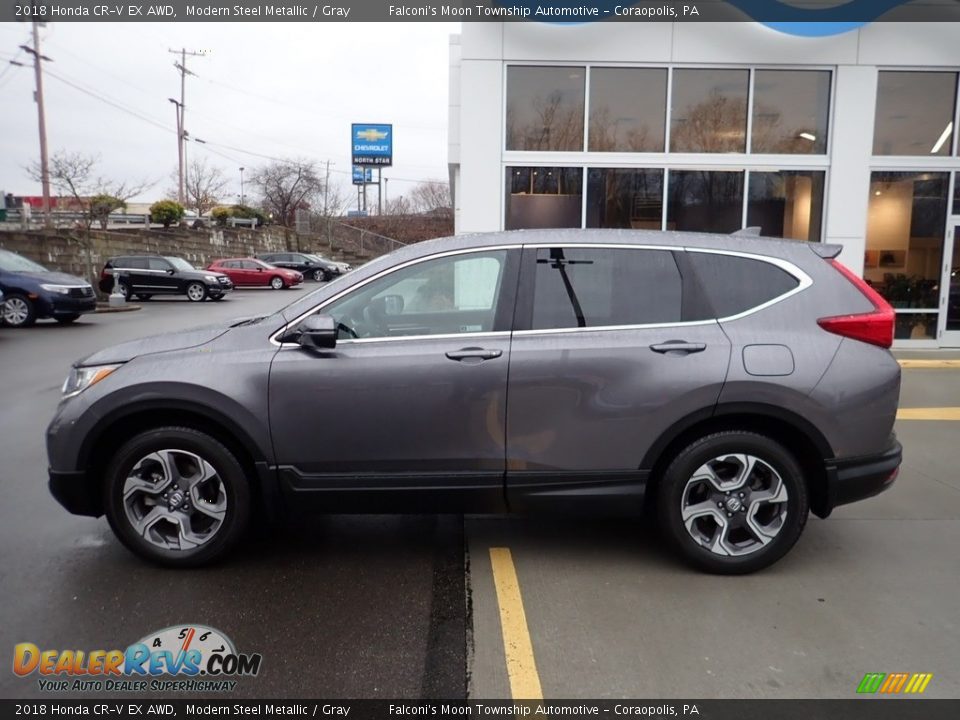 2018 Honda CR-V EX AWD Modern Steel Metallic / Gray Photo #2