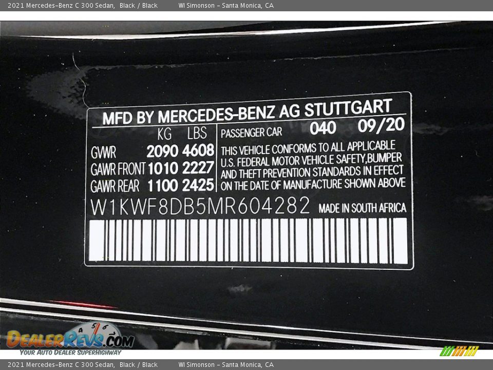 2021 Mercedes-Benz C 300 Sedan Black / Black Photo #11