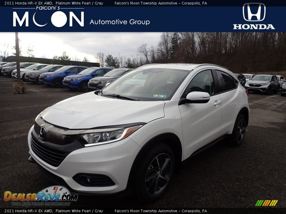 2021 Honda HR-V EX AWD Platinum White Pearl / Gray Photo #1