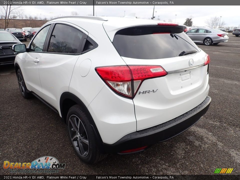 2021 Honda HR-V EX AWD Platinum White Pearl / Gray Photo #3