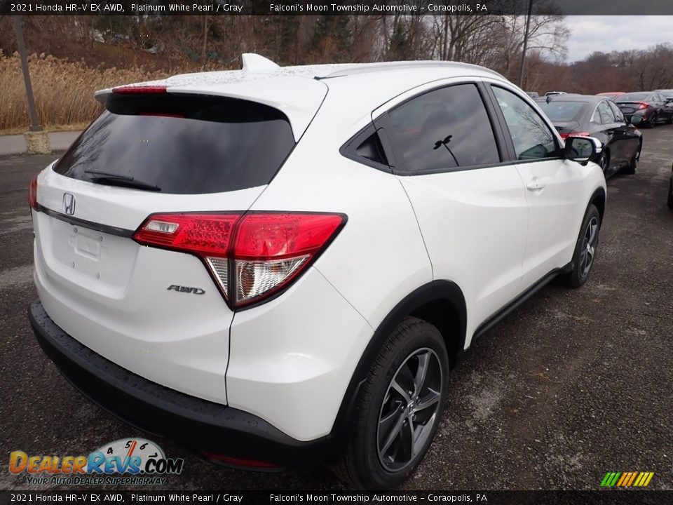 2021 Honda HR-V EX AWD Platinum White Pearl / Gray Photo #5