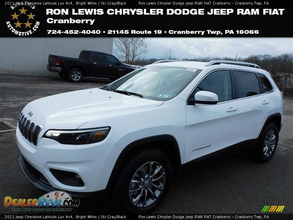 2021 Jeep Cherokee Latitude Lux 4x4 Bright White / Ski Gray/Black Photo #1