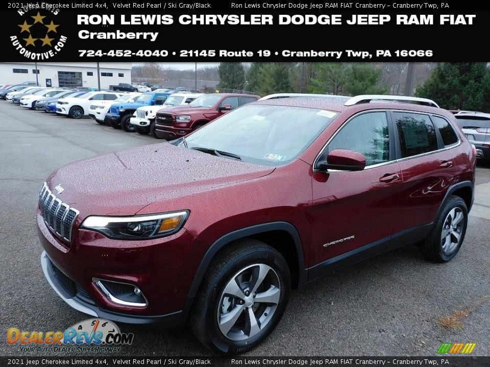 2021 Jeep Cherokee Limited 4x4 Velvet Red Pearl / Ski Gray/Black Photo #1