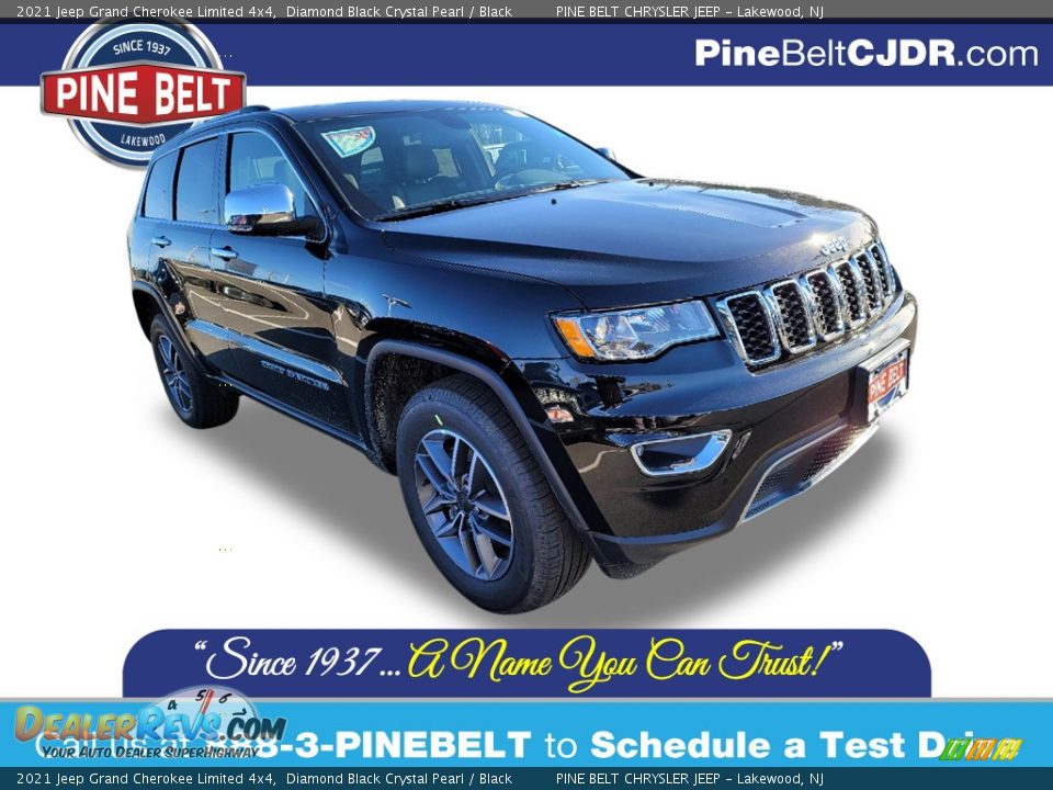 2021 Jeep Grand Cherokee Limited 4x4 Diamond Black Crystal Pearl / Black Photo #1