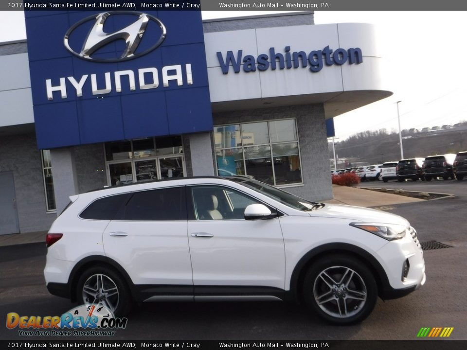 2017 Hyundai Santa Fe Limited Ultimate AWD Monaco White / Gray Photo #2