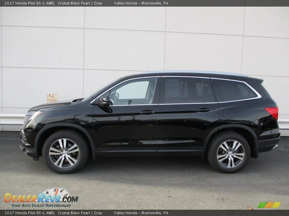 2017 Honda Pilot EX-L AWD Crystal Black Pearl / Gray Photo #2