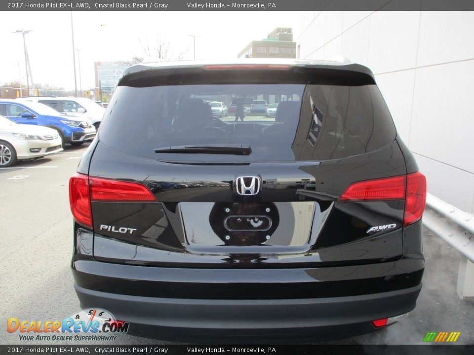 2017 Honda Pilot EX-L AWD Crystal Black Pearl / Gray Photo #4