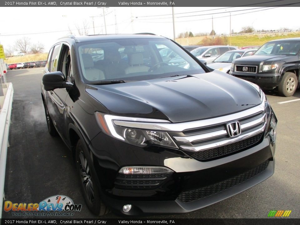 2017 Honda Pilot EX-L AWD Crystal Black Pearl / Gray Photo #7