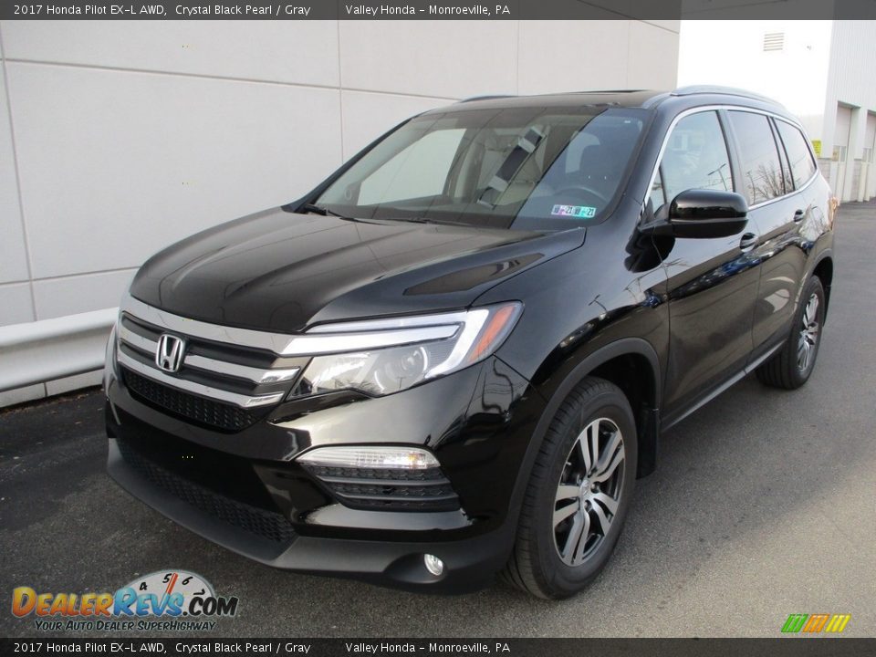 2017 Honda Pilot EX-L AWD Crystal Black Pearl / Gray Photo #9