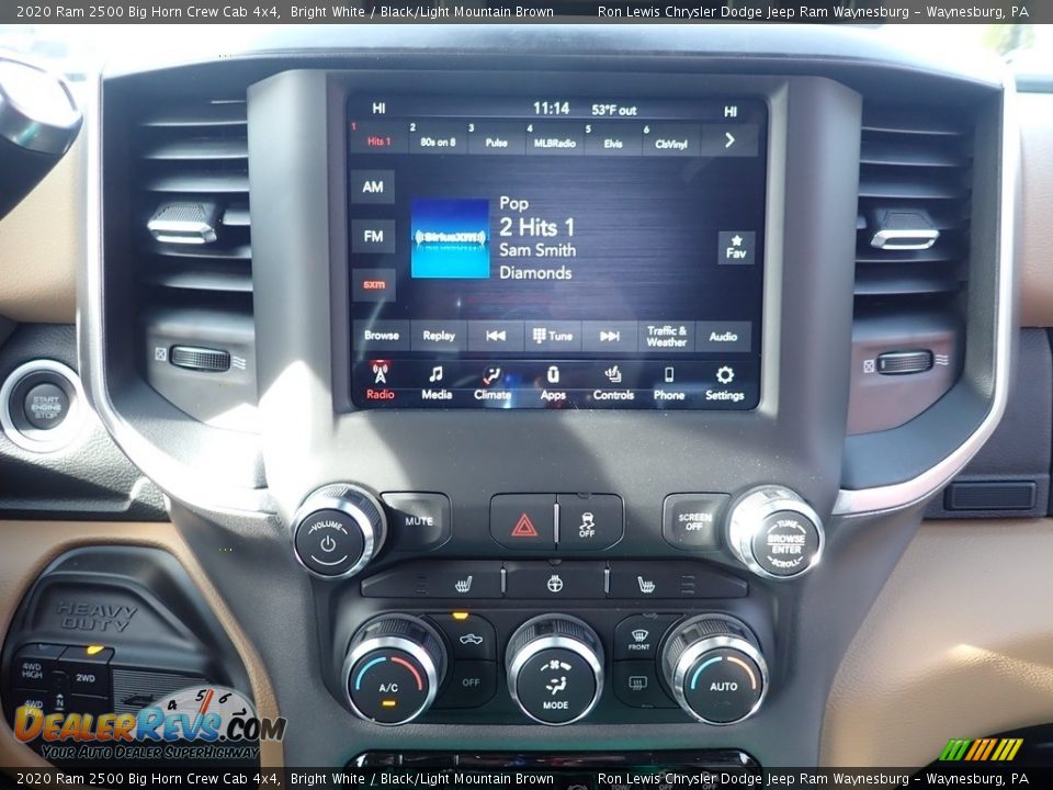 2020 Ram 2500 Big Horn Crew Cab 4x4 Bright White / Black/Light Mountain Brown Photo #15