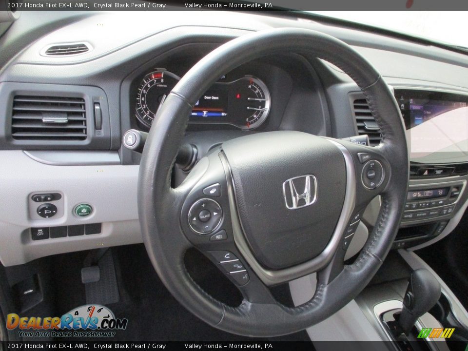 2017 Honda Pilot EX-L AWD Crystal Black Pearl / Gray Photo #14