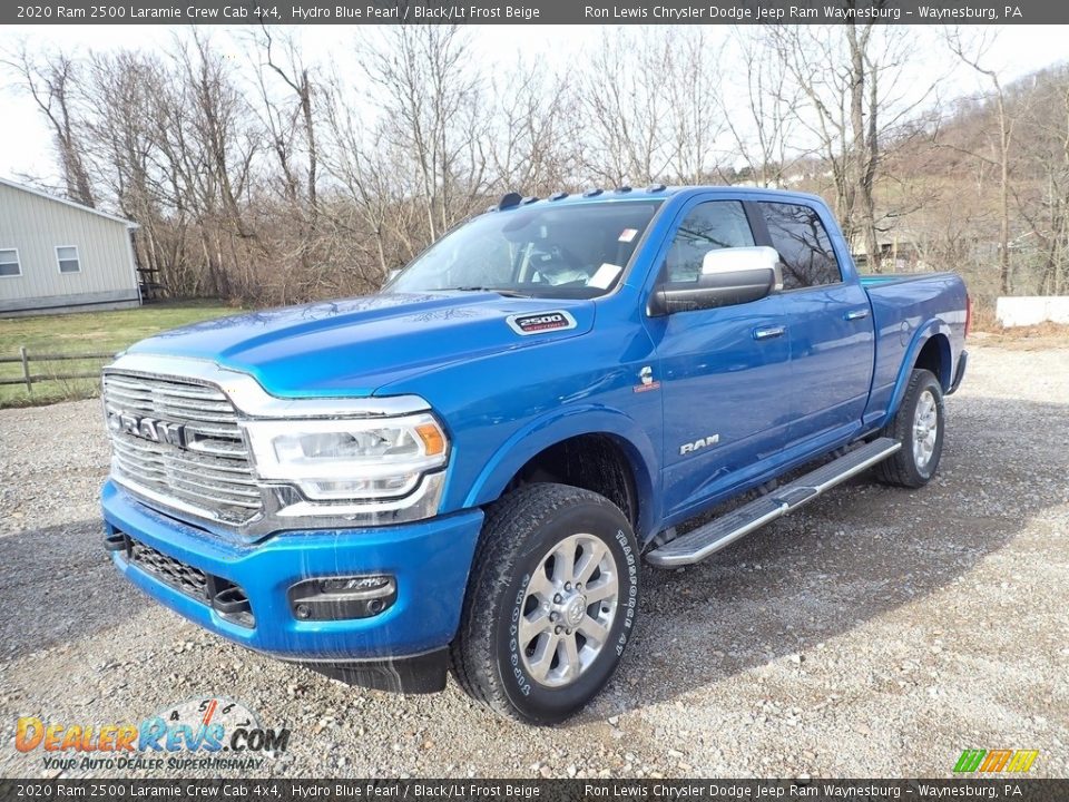 2020 Ram 2500 Laramie Crew Cab 4x4 Hydro Blue Pearl / Black/Lt Frost Beige Photo #1