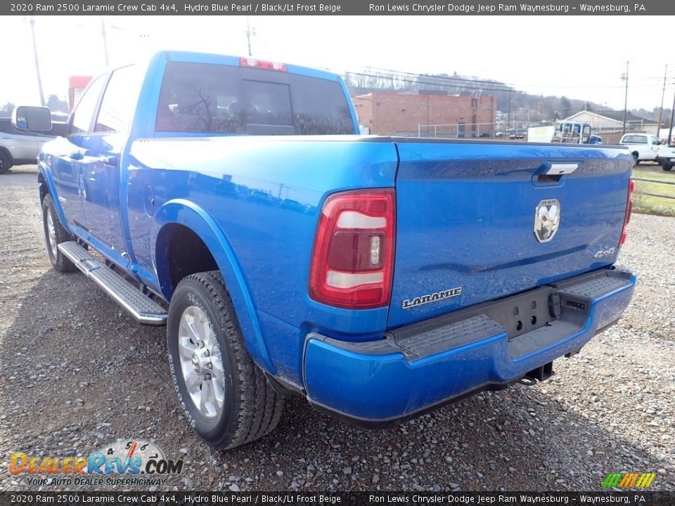 2020 Ram 2500 Laramie Crew Cab 4x4 Hydro Blue Pearl / Black/Lt Frost Beige Photo #3