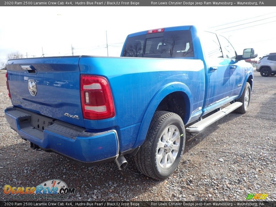 2020 Ram 2500 Laramie Crew Cab 4x4 Hydro Blue Pearl / Black/Lt Frost Beige Photo #5