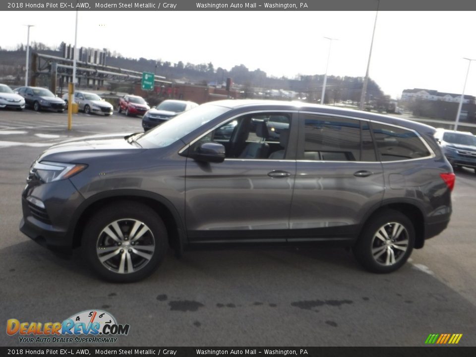 2018 Honda Pilot EX-L AWD Modern Steel Metallic / Gray Photo #7