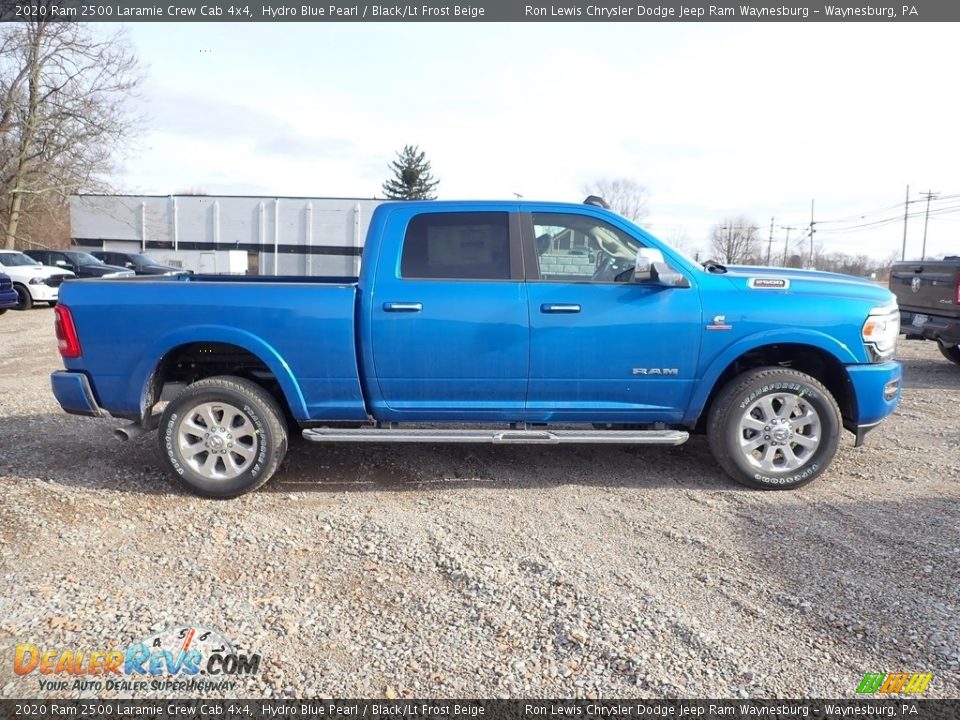 2020 Ram 2500 Laramie Crew Cab 4x4 Hydro Blue Pearl / Black/Lt Frost Beige Photo #6