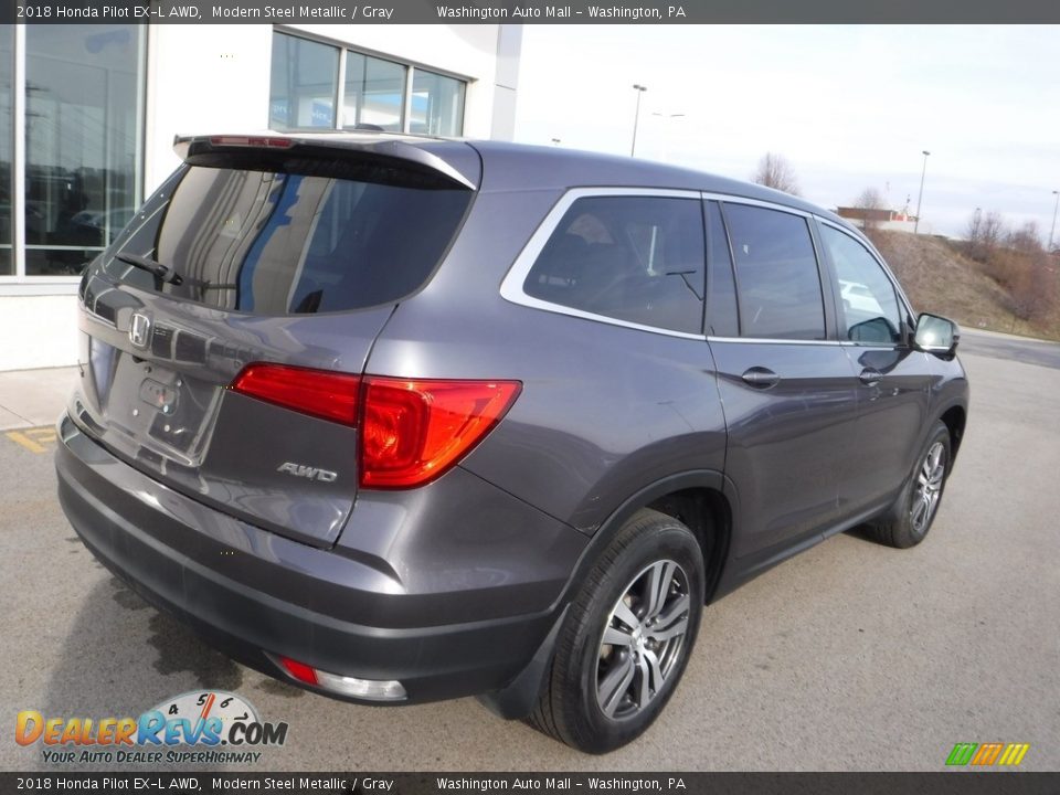 2018 Honda Pilot EX-L AWD Modern Steel Metallic / Gray Photo #10