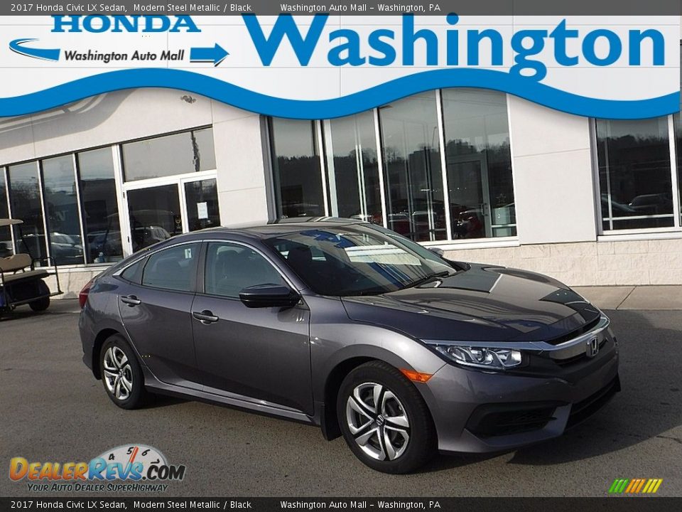2017 Honda Civic LX Sedan Modern Steel Metallic / Black Photo #1