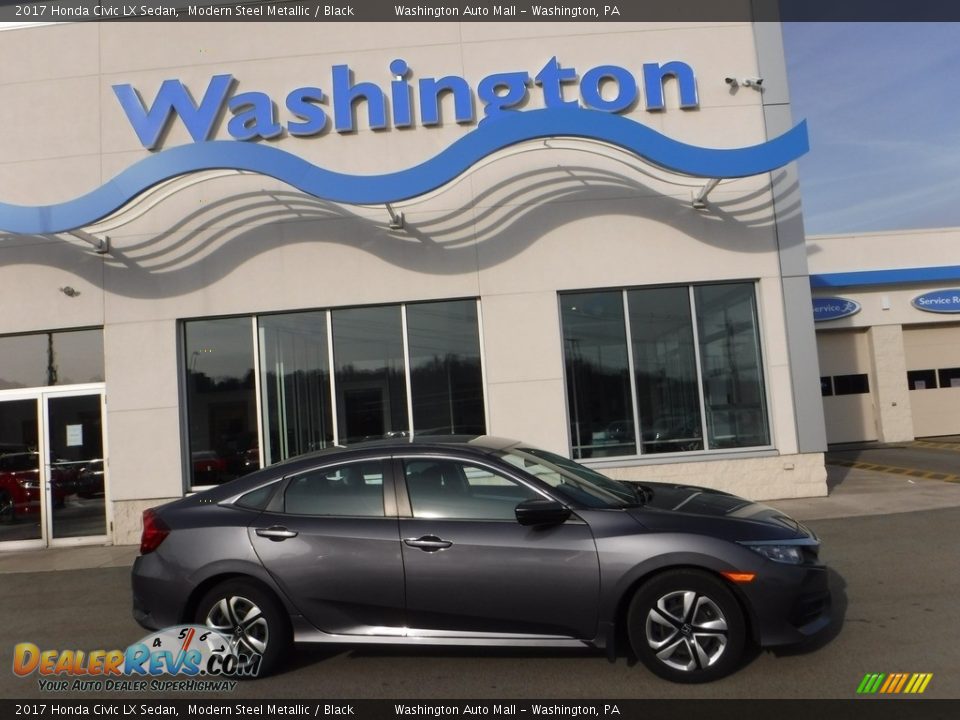 2017 Honda Civic LX Sedan Modern Steel Metallic / Black Photo #2