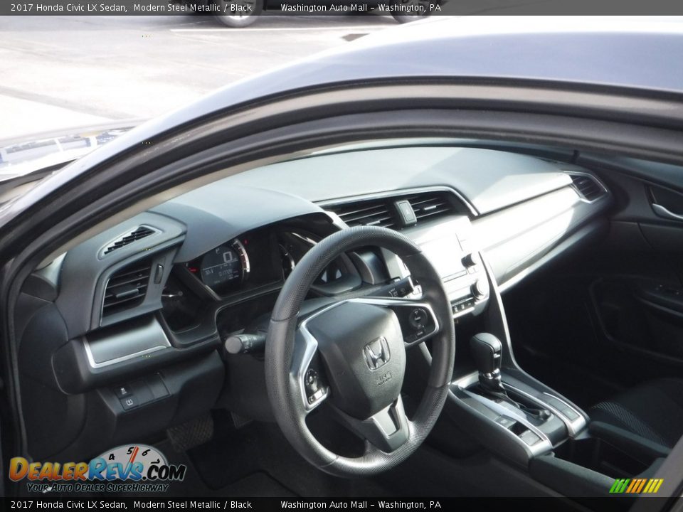 2017 Honda Civic LX Sedan Modern Steel Metallic / Black Photo #9