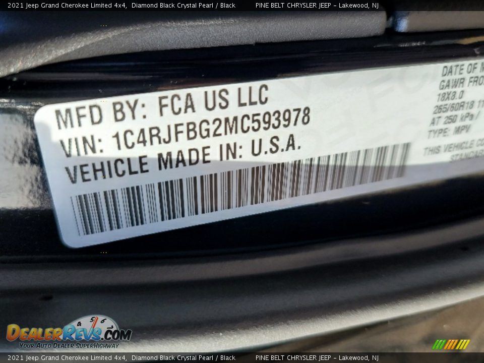 2021 Jeep Grand Cherokee Limited 4x4 Diamond Black Crystal Pearl / Black Photo #14