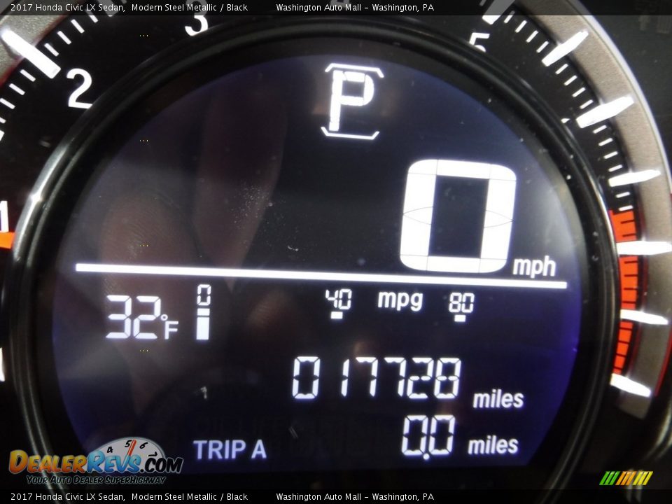 2017 Honda Civic LX Sedan Modern Steel Metallic / Black Photo #25