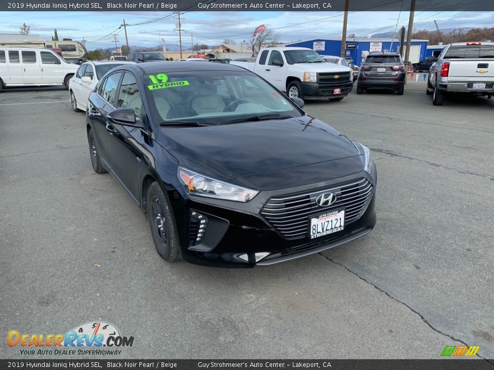 2019 Hyundai Ioniq Hybrid SEL Black Noir Pearl / Beige Photo #1