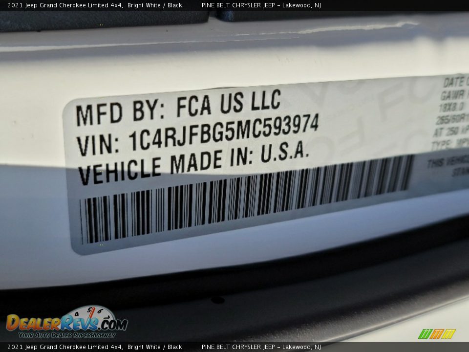 2021 Jeep Grand Cherokee Limited 4x4 Bright White / Black Photo #14
