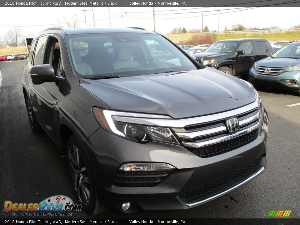 2018 Honda Pilot Touring AWD Modern Steel Metallic / Black Photo #7